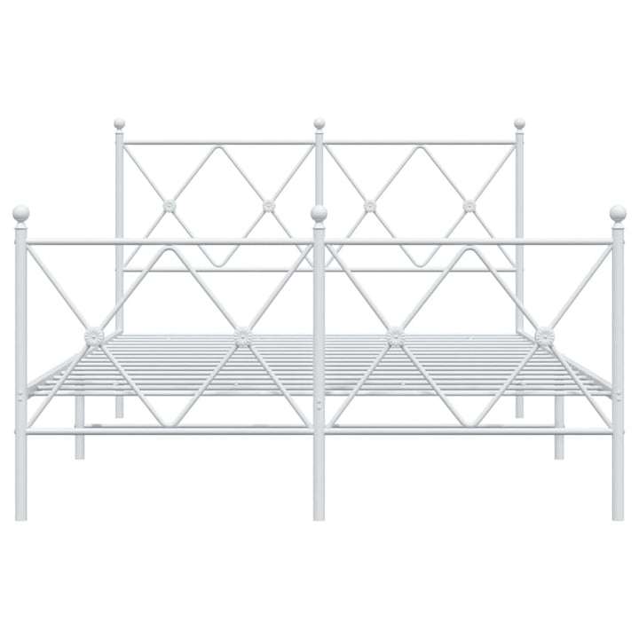 sengeramme med sengegavl og fodgærde 120x200 cm metal hvid