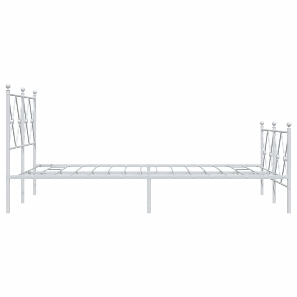 sengeramme med sengegavl og fodgærde 120x200 cm metal hvid