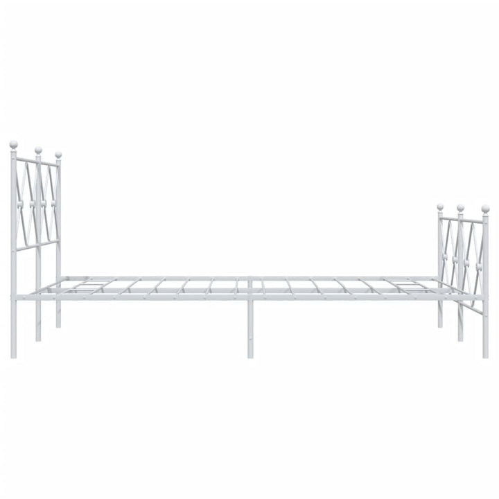 sengeramme med sengegavl og fodgærde 120x200 cm metal hvid