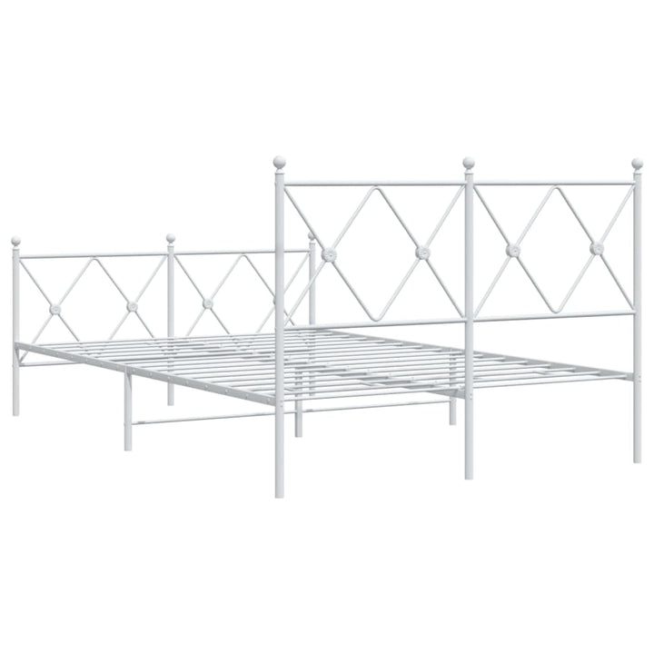 sengeramme med sengegavl og fodgærde 120x200 cm metal hvid