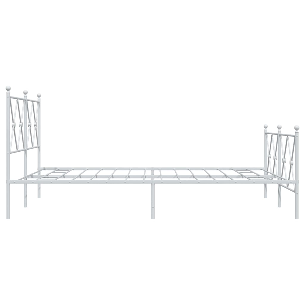 sengeramme med sengegavl og fodgærde 137x190 cm metal hvid