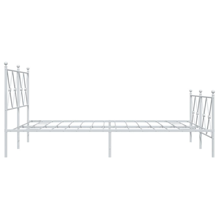 sengeramme med sengegavl og fodgærde 137x190 cm metal hvid