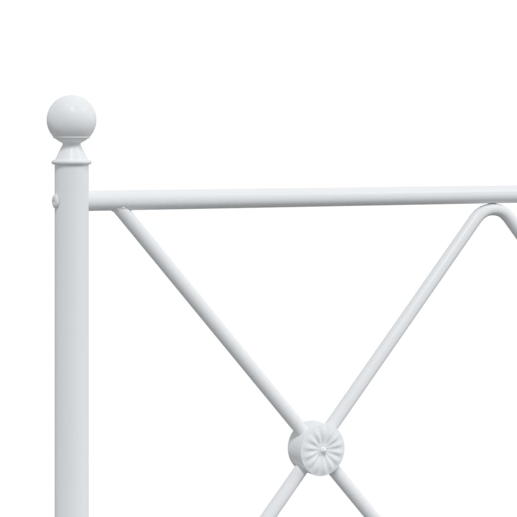 sengeramme med sengegavl og fodgærde 137x190 cm metal hvid