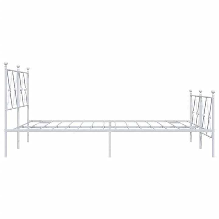 sengeramme med sengegavl og fodgærde 140x190 cm metal hvid