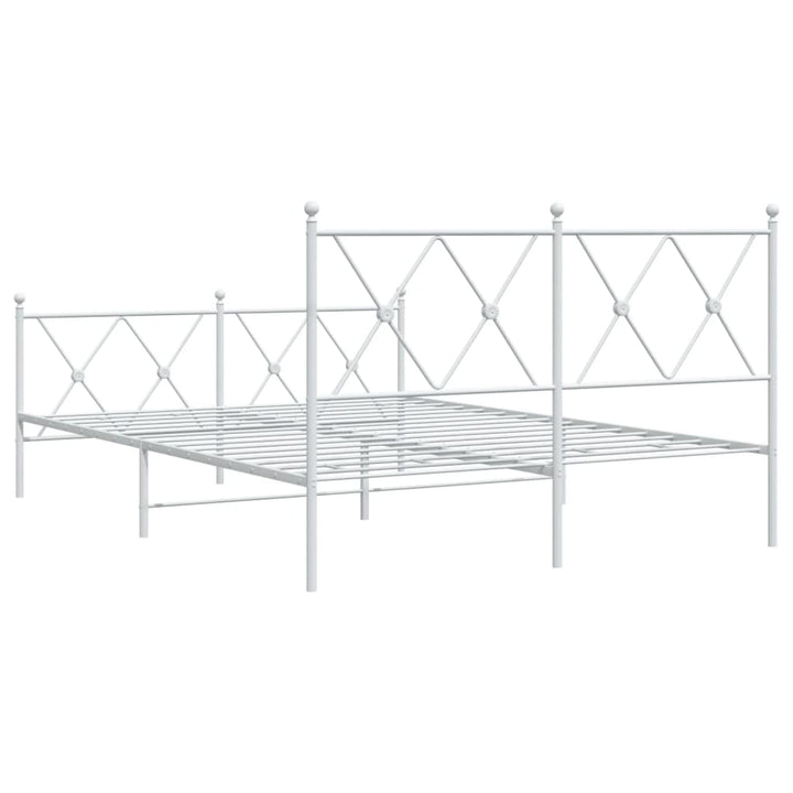 sengeramme med sengegavl og fodgærde 140x190 cm metal hvid