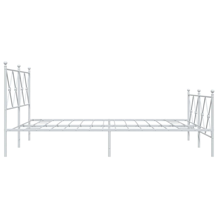 sengeramme med sengegavl og fodgærde 150x200 cm metal hvid