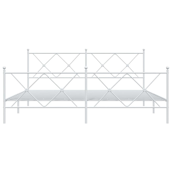 sengeramme med sengegavl og fodgærde 183x213 cm metal hvid