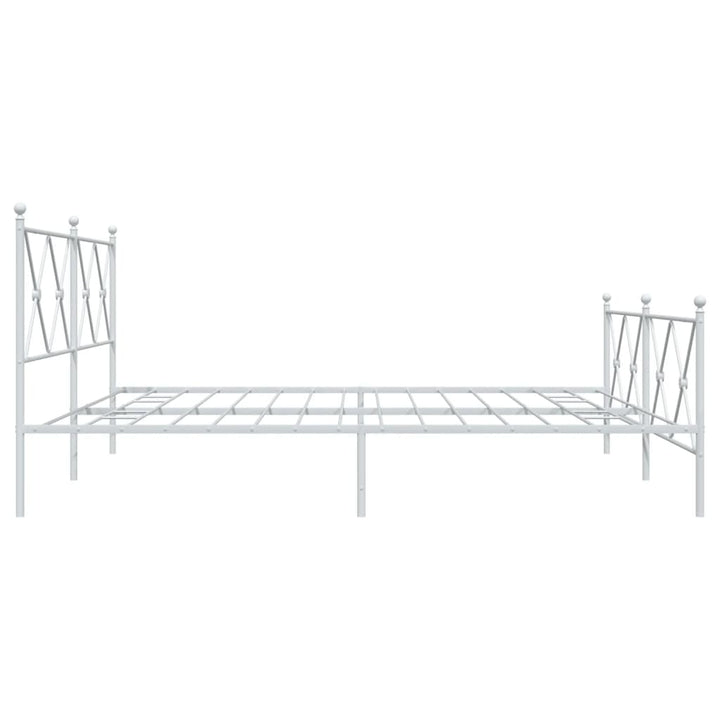sengeramme med sengegavl og fodgærde 183x213 cm metal hvid