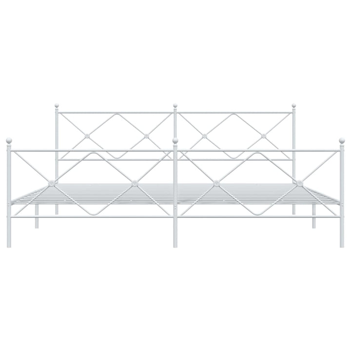sengeramme med sengegavl og fodgærde 193x203 cm metal hvid