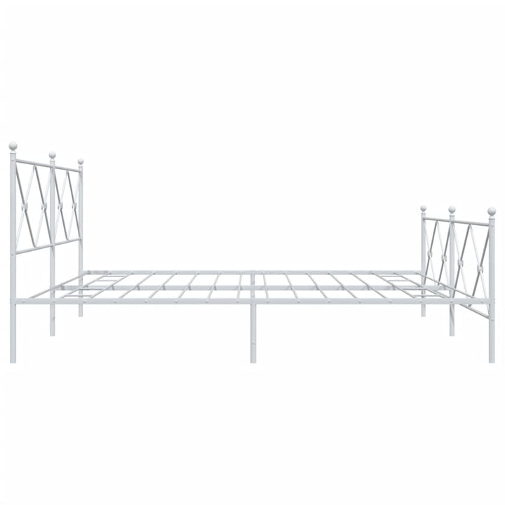 sengeramme med sengegavl og fodgærde 193x203 cm metal hvid