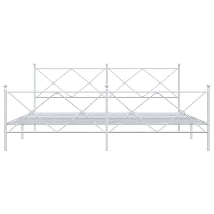 sengeramme med sengegavl og fodgærde 200x200 cm metal hvid