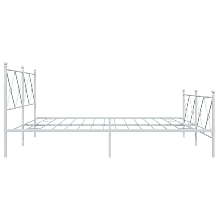 sengeramme med sengegavl og fodgærde 200x200 cm metal hvid