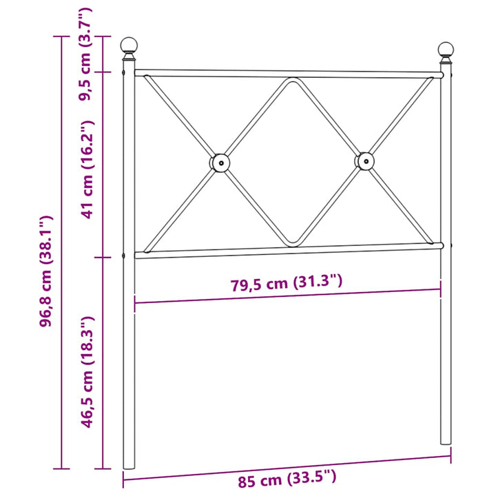 udskiftningsgavl 80 cm metal hvid