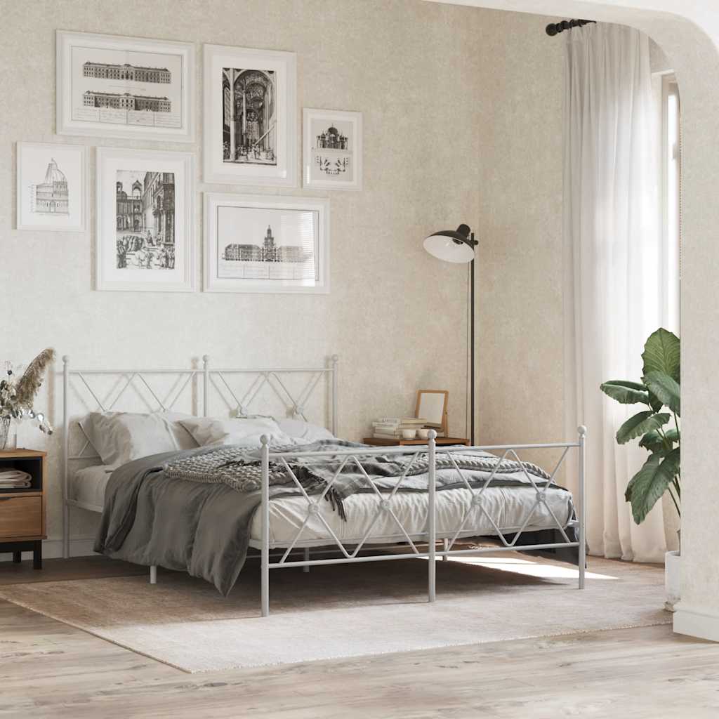 udskiftningsgavl 137 cm metal hvid
