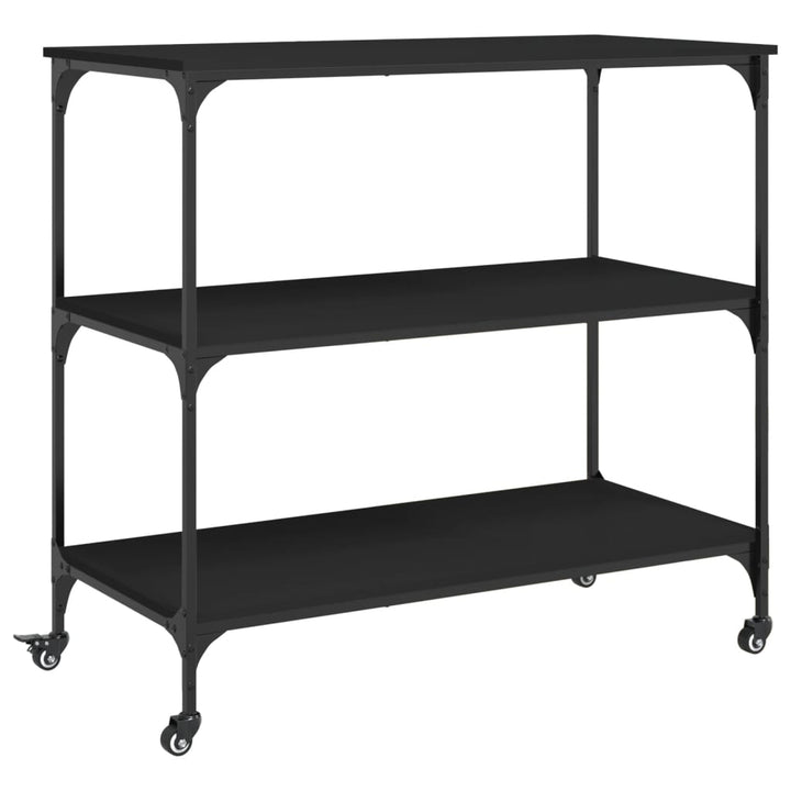 køkkenvogn 102x50x95 cm konstrueret træ sort