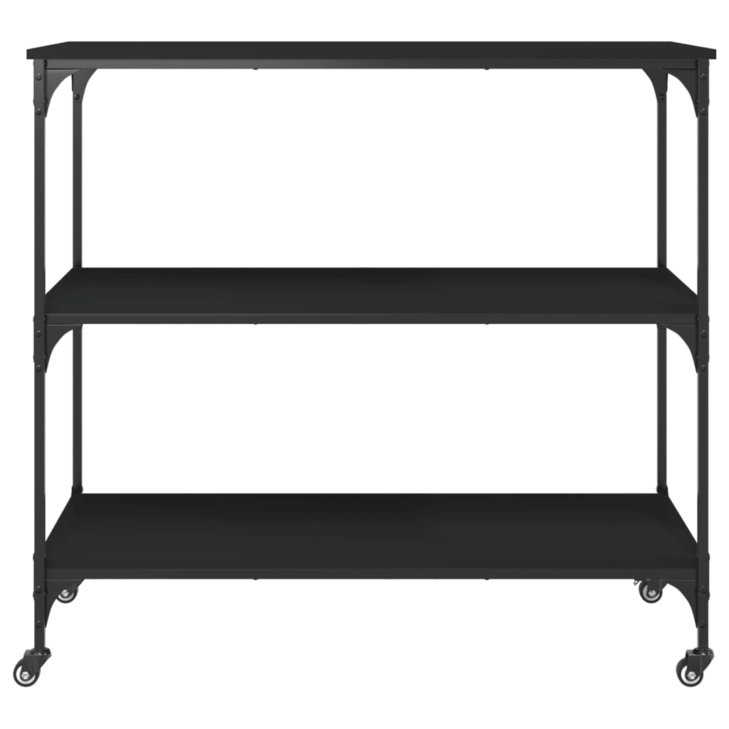 køkkenvogn 102x50x95 cm konstrueret træ sort
