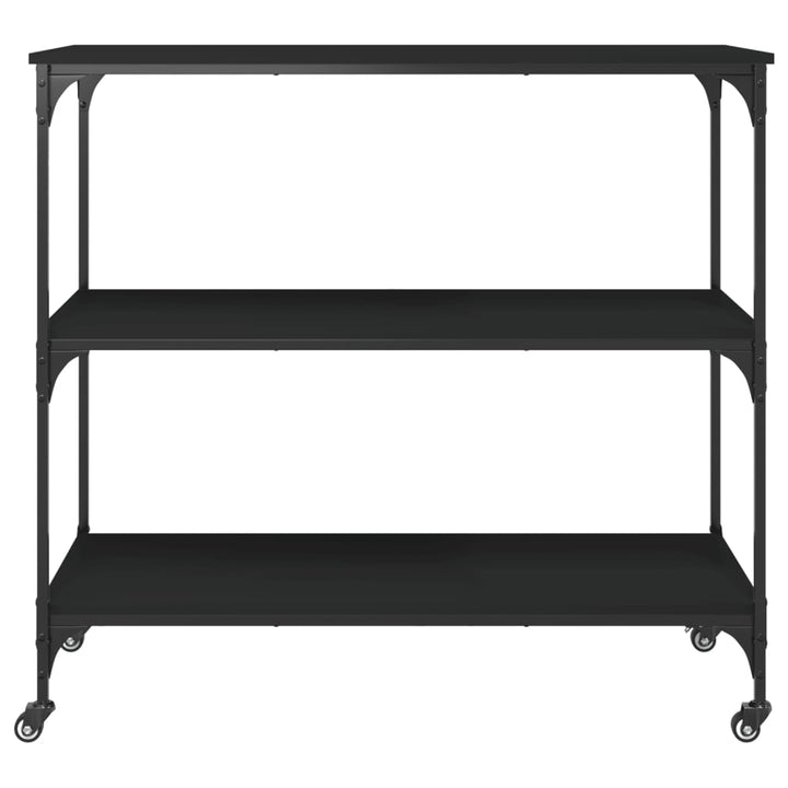 køkkenvogn 102x50x95 cm konstrueret træ sort