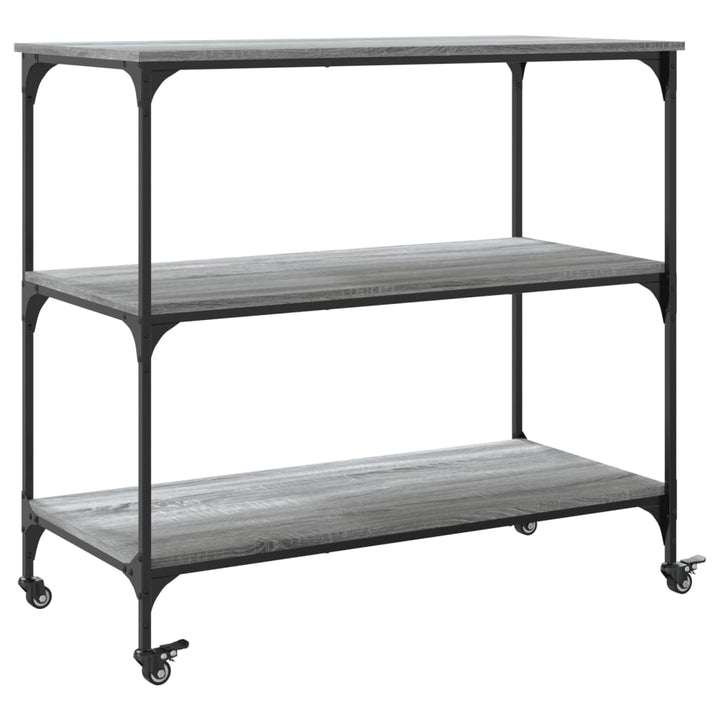 køkkenvogn 102x50x95 cm konstrueret træ grå sonoma-eg