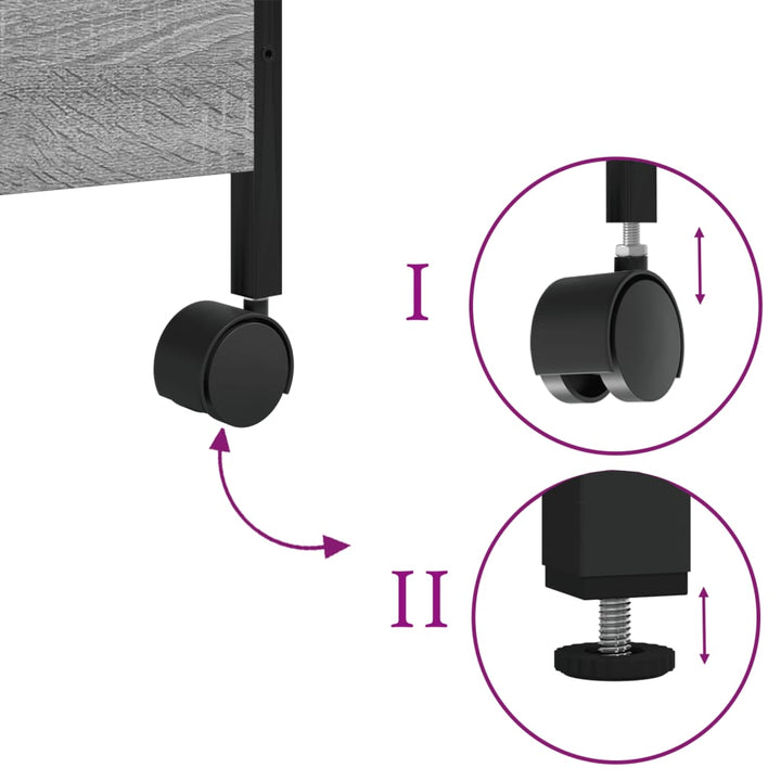 køkkenvogn 50x30x70 cm konstrueret træ grå sonoma-eg