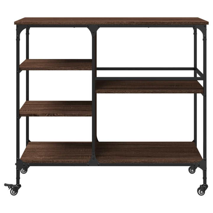 køkkenvogn 100x45x89,5 cm konstrueret træ brun egetræsfarve