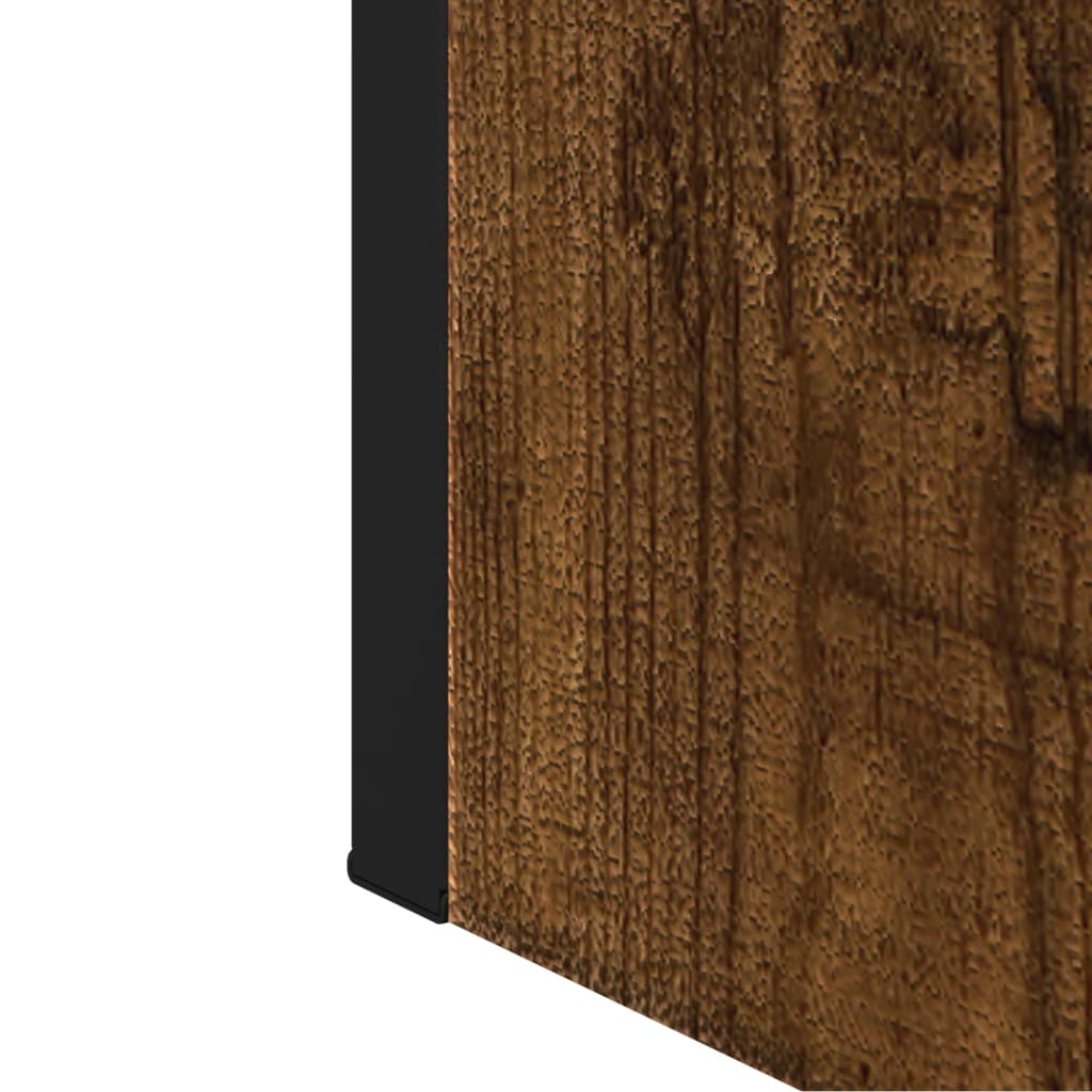 badeværelsesskab + spejl 60x16x60 cm konstrueret træ røget eg