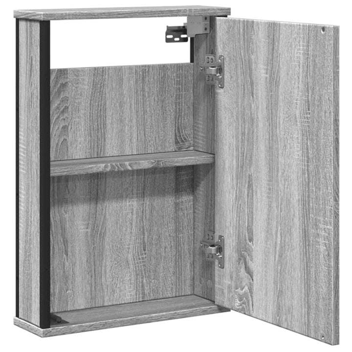 skab med pejl 42x12x60 cm konstrueret træ grå sonoma-eg