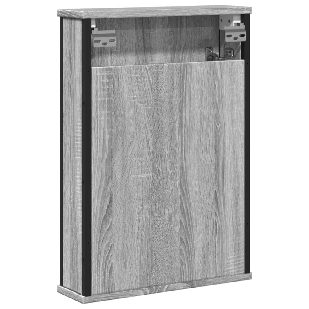 skab med pejl 42x12x60 cm konstrueret træ grå sonoma-eg