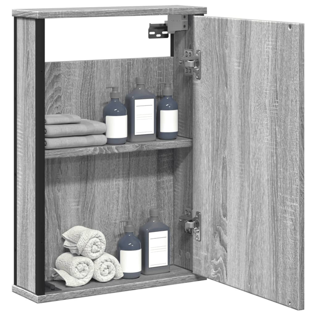 skab med pejl 42x12x60 cm konstrueret træ grå sonoma-eg