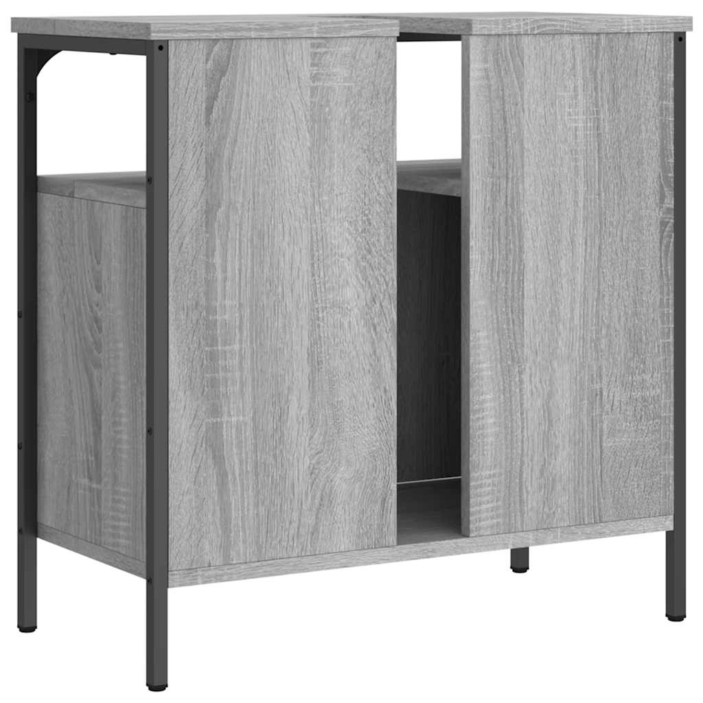 underskab til vask 60x30x60 cm konstrueret træ grå sonoma-eg