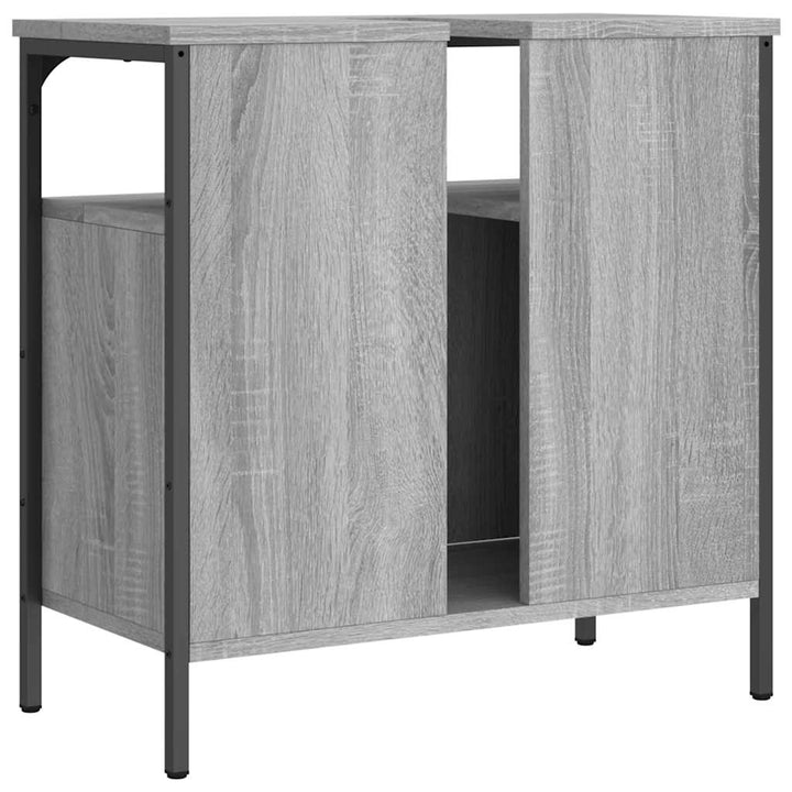 underskab til vask 60x30x60 cm konstrueret træ grå sonoma-eg