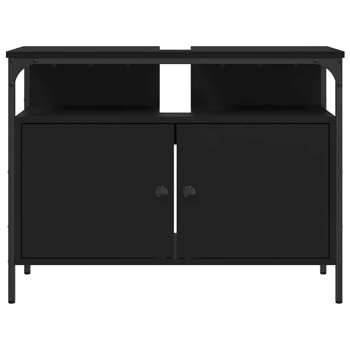underskab til håndvask 80x30x60 cm konstrueret træ sort