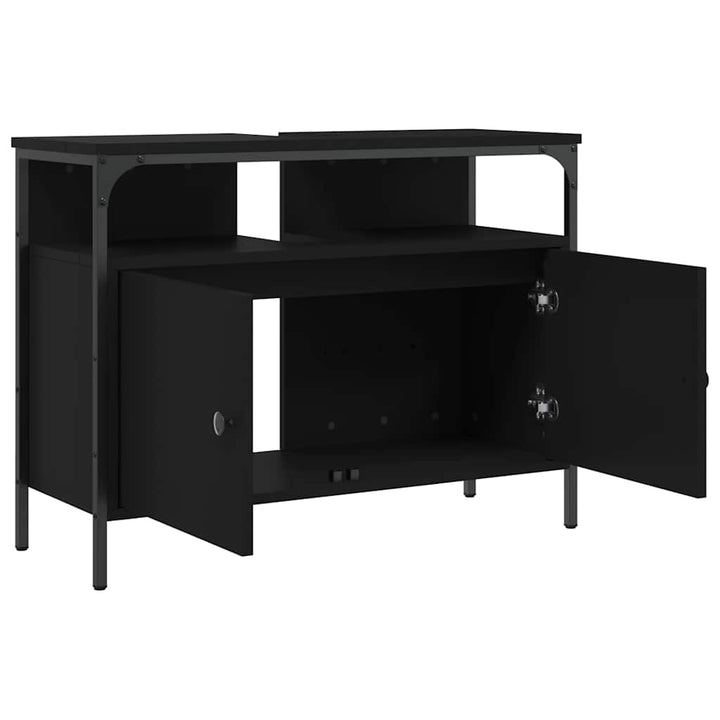 underskab til håndvask 80x30x60 cm konstrueret træ sort
