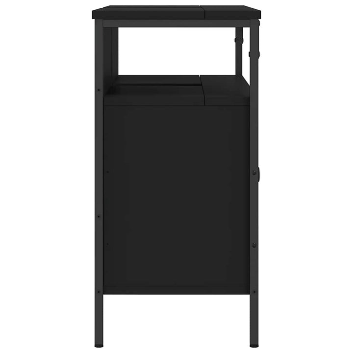underskab til håndvask 80x30x60 cm konstrueret træ sort