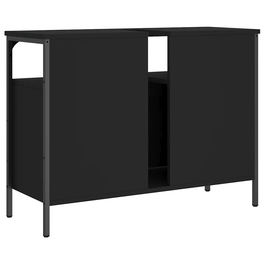 underskab til håndvask 80x30x60 cm konstrueret træ sort