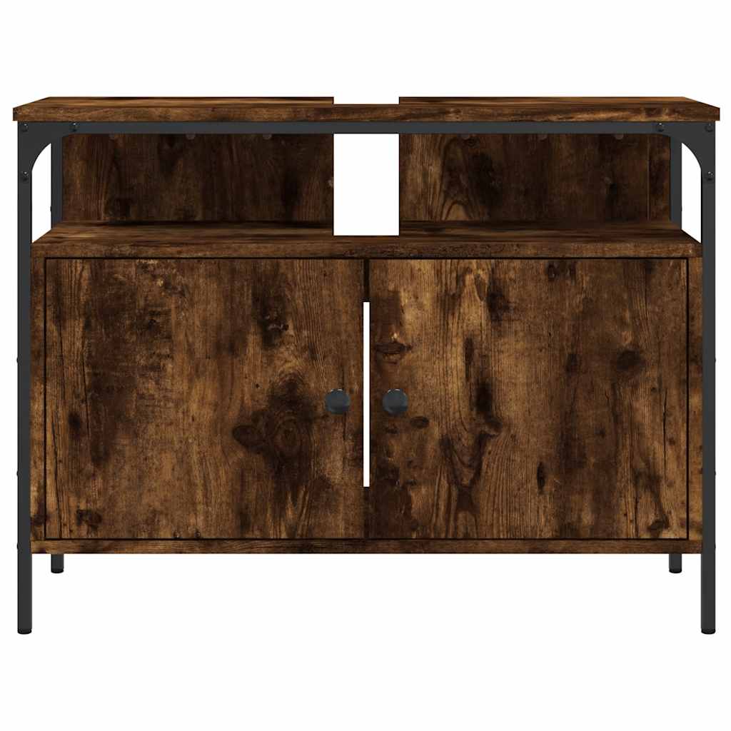 underskab til håndvask 80x30x60 cm konstrueret træ røget eg