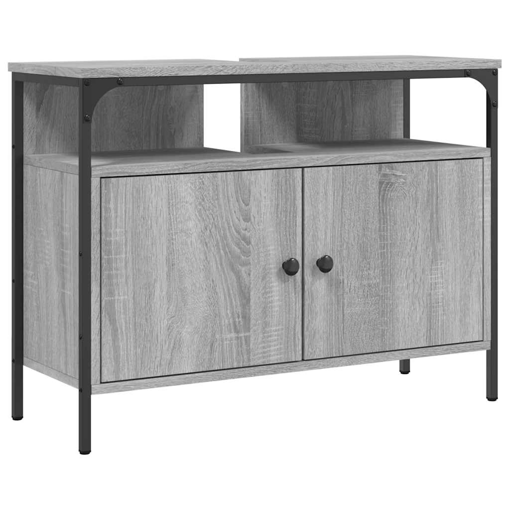 underskab til vask 80x30x60 cm konstrueret træ grå sonoma-eg