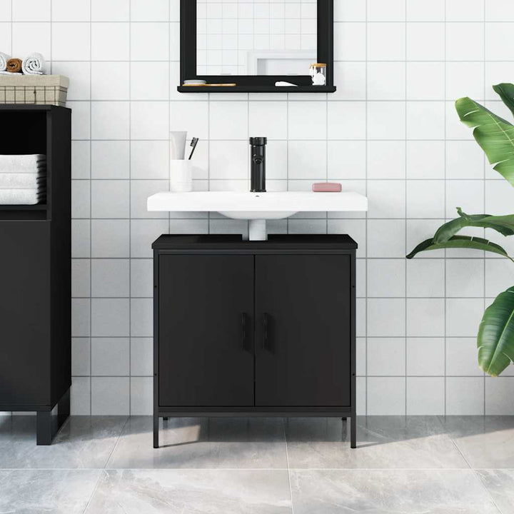 underskab til håndvask 60x30x60 cm konstrueret træ sort