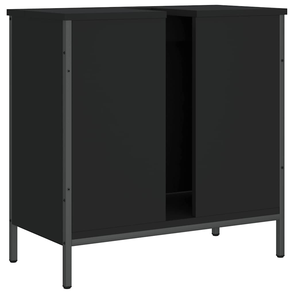 underskab til håndvask 60x30x60 cm konstrueret træ sort