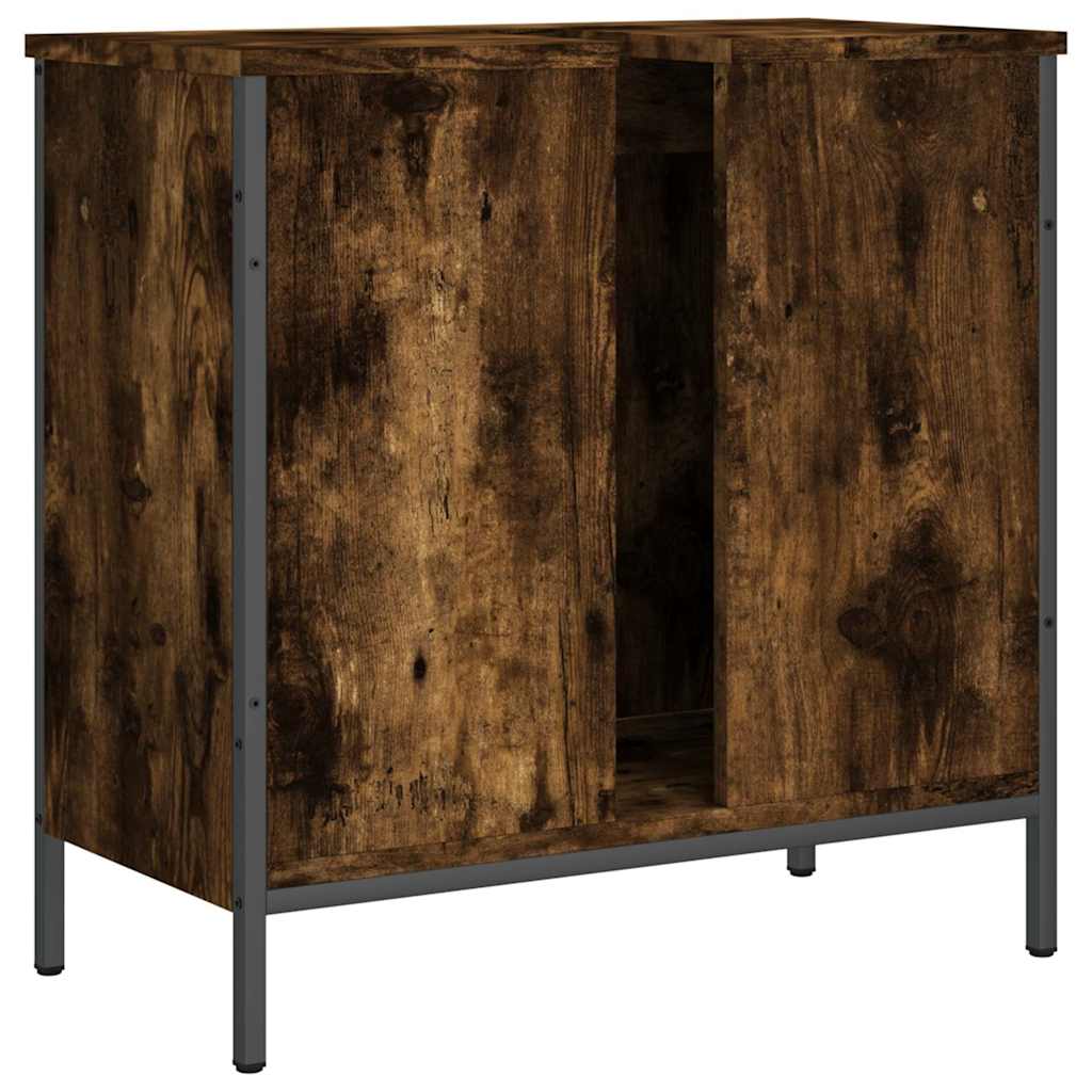 underskab til håndvask 60x30x60 cm konstrueret træ røget eg