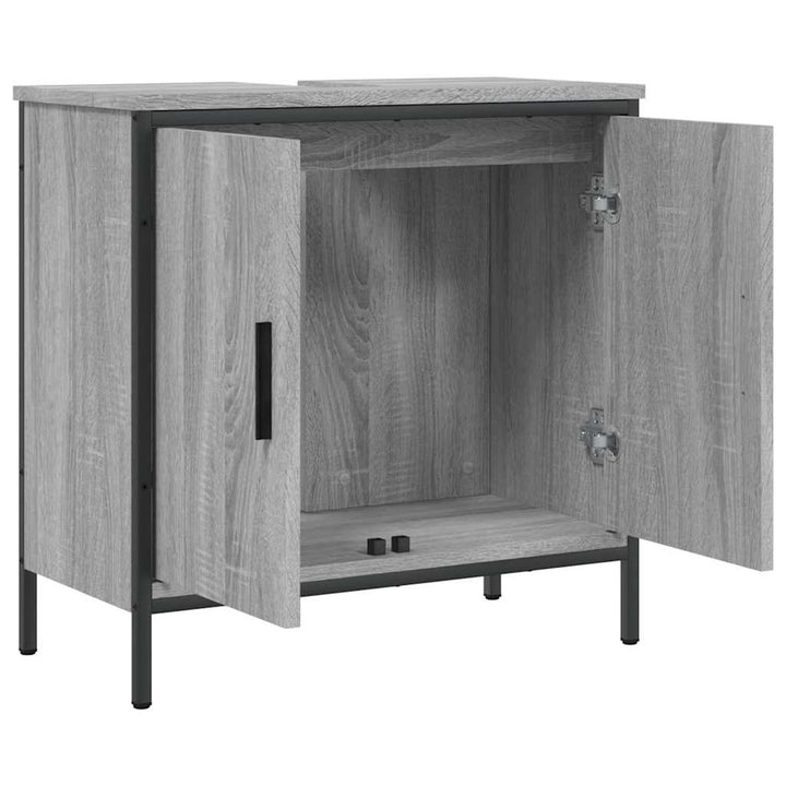 underskab til vask 60x30x60 cm konstrueret træ grå sonoma-eg