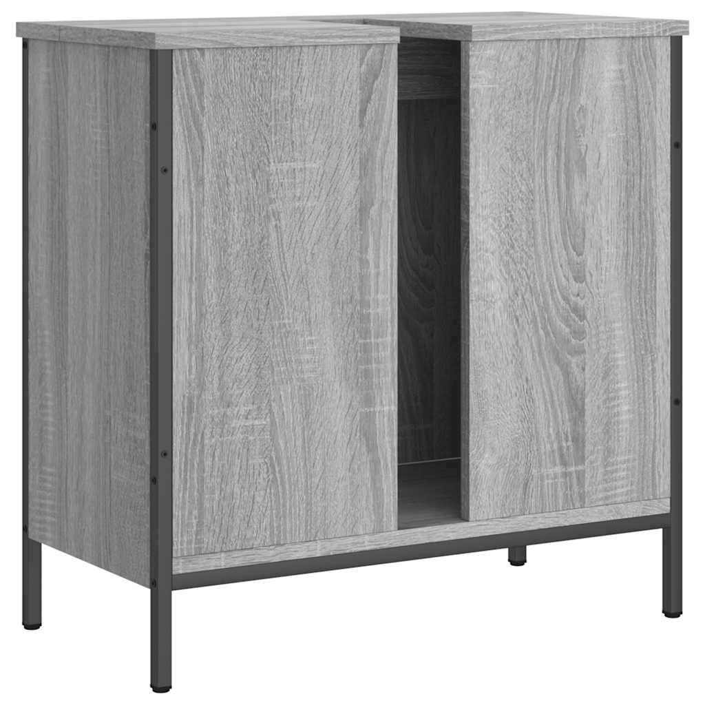 underskab til vask 60x30x60 cm konstrueret træ grå sonoma-eg