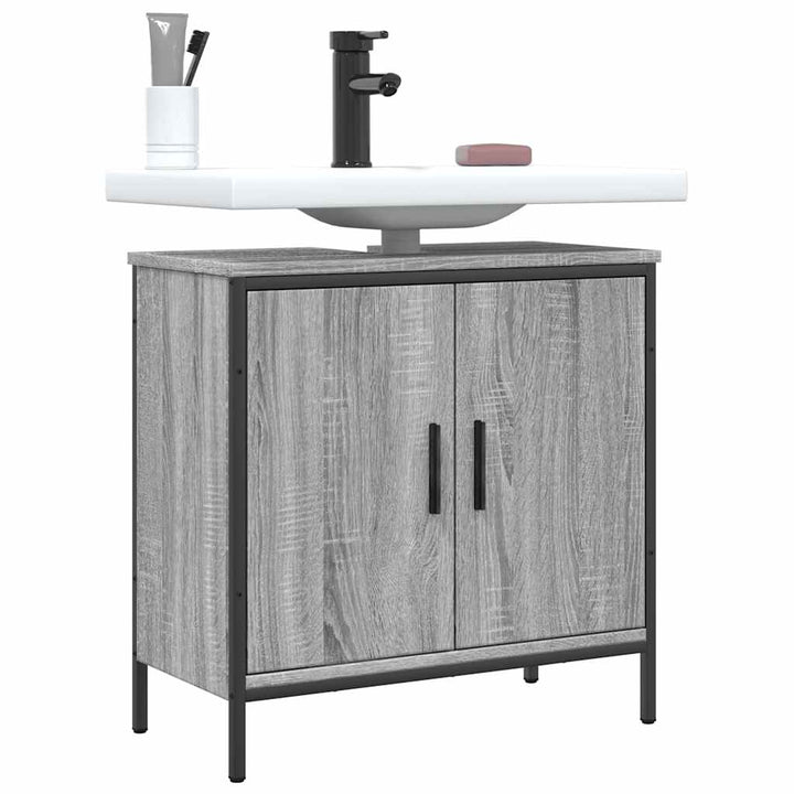 underskab til vask 60x30x60 cm konstrueret træ grå sonoma-eg