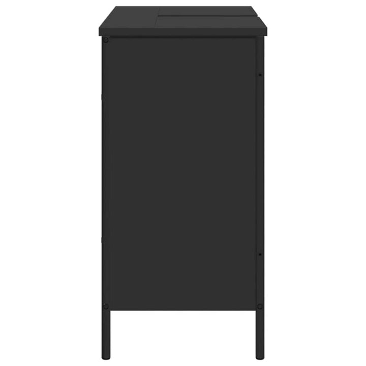 underskab til håndvask 80x30x60 cm konstrueret træ sort