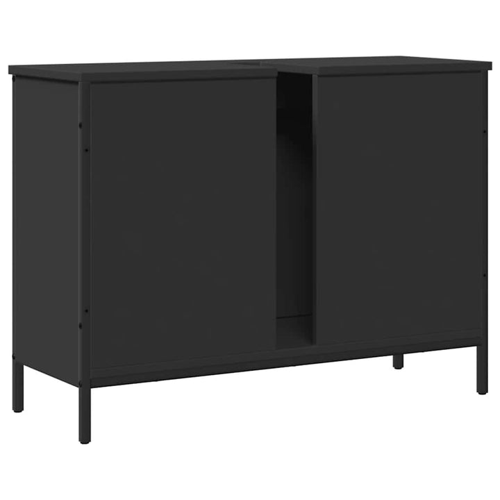 underskab til håndvask 80x30x60 cm konstrueret træ sort