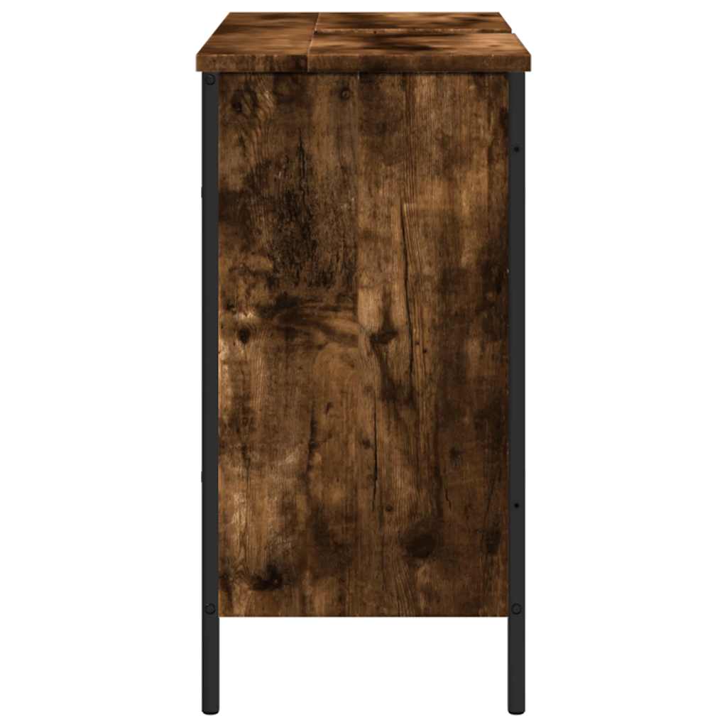 underskab til håndvask 80x30x60 cm konstrueret træ røget eg
