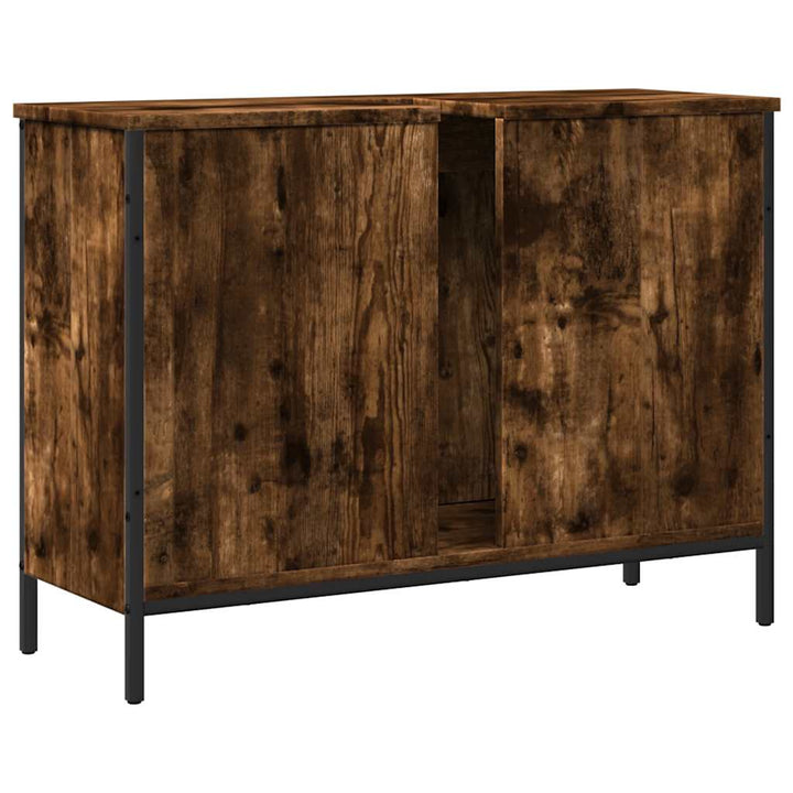 underskab til håndvask 80x30x60 cm konstrueret træ røget eg