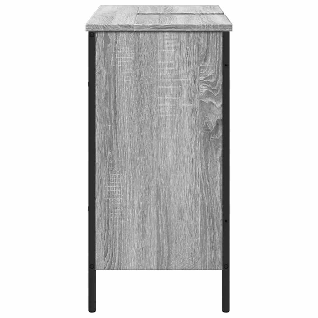 underskab til vask 80x30x60 cm konstrueret træ grå sonoma-eg