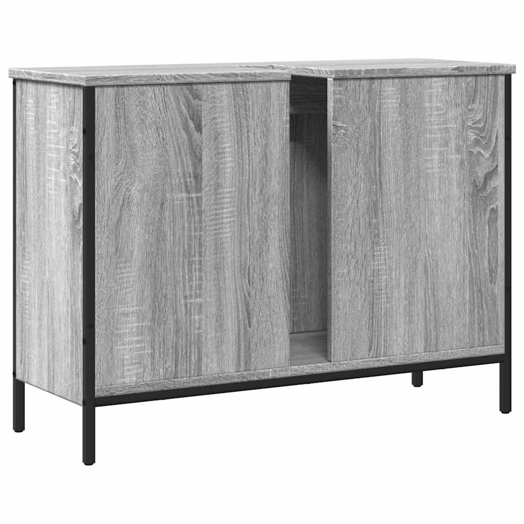 underskab til vask 80x30x60 cm konstrueret træ grå sonoma-eg