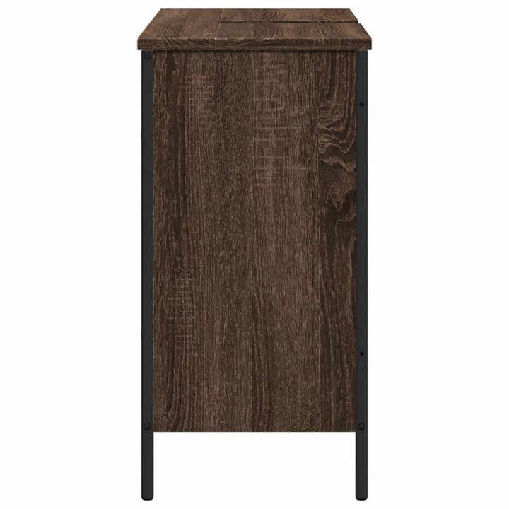 underskab til håndvask 80x30x60 cm konstrueret træ brunt eg