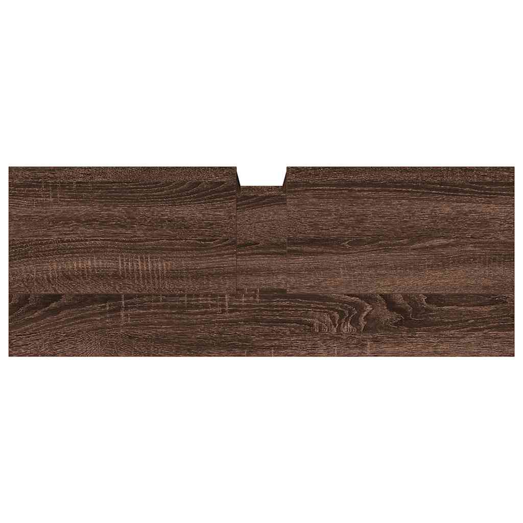 underskab til håndvask 80x30x60 cm konstrueret træ brunt eg